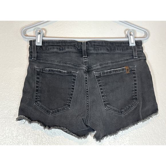 Joes Jeans Faded Black Denim Jean Frayed Cut Off Short Shorts Womens 26 3 Inseam - Picture 3 of 6